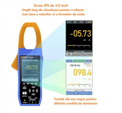 Cleste ampermetric Owon CMS101 cu functie de osciloscop 1000A AC DC Bluetooth foto