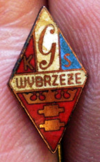 I.908 INSIGNA STICKPIN SPORT CLUB POLONIA GDANSK GKS WYBRZEZE h13mm email foto