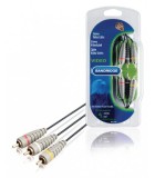 Cablu audio-video 3x RCA tata - 3x RCA tata 2m albastru Bandridge