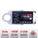 Navigatie Toyota Yaris 2010-2018 Edotec Kit-YARIS10 8 core QLED 2K 16+512GB 360 Android Waze USB Navigatie Internet Youtube Radio Edotec