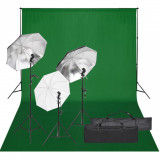 Kit studio foto cu set de lumina si fundal GartenMobel Dekor, vidaXL