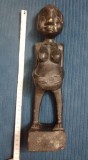 Statueta lemn sculptat stil african - fertilitate - 35 cm.
