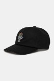Dr&ocirc;le de Monsieur șapcă de baseball din bumbac La Casquette Vase culoarea negru, cu imprimeu, F-CP165-CO138-BL