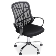 Scaun de birou cu mesh SL Dexter, cadru cromat, mecanism de balans, roti pivotante, 100 kg, negru