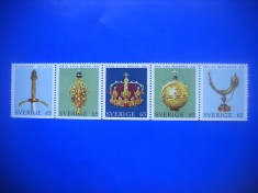 HOPCT TIMBRE SUEDIA MNH 1126 SEMNE REGALE -STREIF-5 VAL 1971-NESTAMPILAT