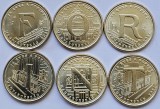 Set 6 monede 5 Forint 2021 Ungaria, 75 Years of the Forint, unc , km#1014-1019