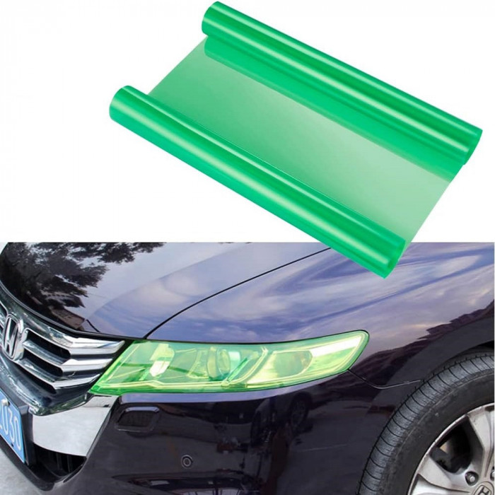 Folie protectie faruri / stopuri auto - Verde (pret/m liniar) AVX-FOL10