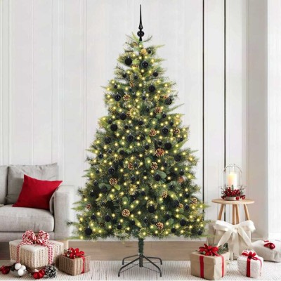 vidaXL Pom de Crăciun Artificial cu Ramuri Articulare și Conuri 240 cm 3395108 foto