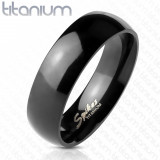 Inel negru din titan &ndash; neted, strălucitor, 6 mm - Marime inel: 54