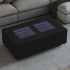 Masuta cafea Gossi LED Infinity Negru 116x69 cm Lemn/Sticla Dreptunghiulara