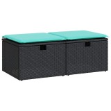 Cumpara ieftin Set mobilier de gradina cu perne, 2 piese poliratan/lemn acacia