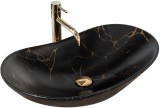 Lavoar pentru blat Rea Royal 60 Black Marble Mat