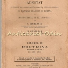 Codul Civil Adnotat IX - C. Hamangiu, N. Georgean - 1934