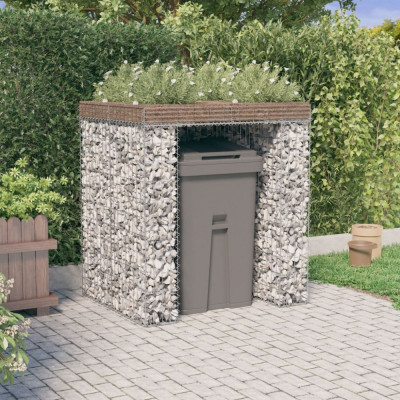 Perete gabion pentru pubela gunoi 110x91x120 cm fier galvanizat GartenMobel Dekor foto