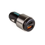 Alim USB A x1+tipC auto 3.1A QC+led