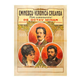 Afișul filmului documentar &bdquo;Eminescu, Veronica, Creangă&rdquo;, 1914, Piesă rară 160 x 120 cm