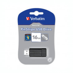 Memory stick USB 2.0 Verbatim PinStripe 16 GB cu capac culisant foto