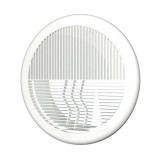 Grila ventilatie rotunda design &Oslash;100mm, exterior &Oslash;143mm, plastic Alb