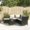 Gossi set mobilier relaxare gradina 4 piese cu perne poliratan negru