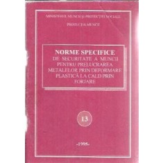 Norme specifice de securitate a muncii pentru prelucrarea metalelor prin deformare plastica la cald prin forjare