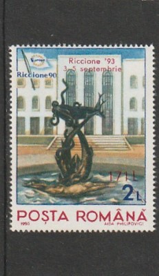 1993 LP 1323 EXPOZITIA FILATELICA RICCIONE SUPRATIPAR MNH NESTAMPILAT foto