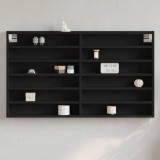 VidaXL Dulap cu vitrină, negru, 100x8,5x58 cm, lemn prelucrat