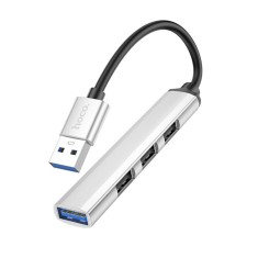 Hub USB HOCO HB26 USB-A la USB-A 3.0, 3xUSB-A 2.0 - Argintiu