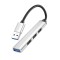 Hub USB HOCO HB26 USB-A la USB-A 3.0, 3xUSB-A 2.0 - Argintiu