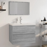 vidaXL Set de mobilier de baie, gri sonoma, lemn prelucrat 3152877