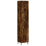 Dulap inalt, stejar fumuriu, 34,5x34x180 cm, lemn prelucrat