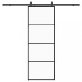 Cumpara ieftin Usa glisanta cu set de feronerie neagra 76x205 cm Sticla ESG