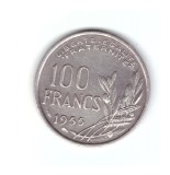 Moneda Franta 100 francs/franci 1955, stare buna, curata