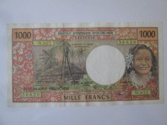 Polinezia Franceza(Tahiti) 1000 Francs 1996 foto