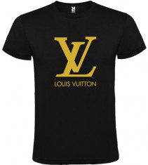 Tricou barbatesc Negru Louis Vuitton GOLD COD T722 foto