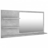 Oglindă de baie, gri beton, 90 x 10,5 x 45 cm, PAL, vidaXL