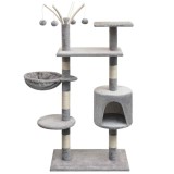 Cumpara ieftin Ansamblu pentru pisici cu funie de sisal, 125 cm, gri