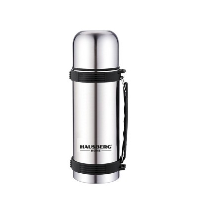 Termos Hausberg, 750 ml, capac cana, sistem anti-alunecare, inox, Silver foto