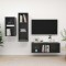 Set de dulapuri TV, 3 piese, gri extralucios, lemn prelucrat