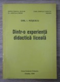 Dintr-o experienta didactica liceala / Emil I. Rosescu