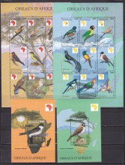 Africa Centrala 1999 fauna pasari MI 2171-2190 ( 2 kleib.+2 bl.) MNH