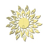 Cumpara ieftin Set 27 Oglinzi Acrilice din PVC, Autoadezive pentru Decorarea Peretilor, Soare cu 26 de Raze, Auriu, Original Deals