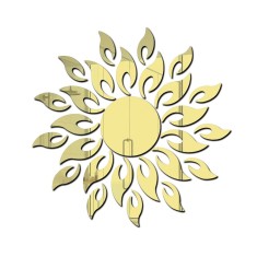 Set 27 Oglinzi Acrilice din PVC, Autoadezive pentru Decorarea Peretilor, Soare cu 26 de Raze, Auriu, Original Deals