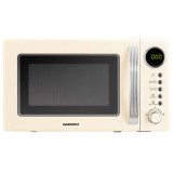 Cuptor cu microunde Daewoo KOR-6S2BC-1, 20 L, 700 W, display LED, 8 programe predefinite, functie dezghetare, Crem