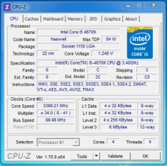 Procesor Gaming Intel Haswell Core i5 4670K 3.4GHz Turbo 3.8GHz 1150 foto