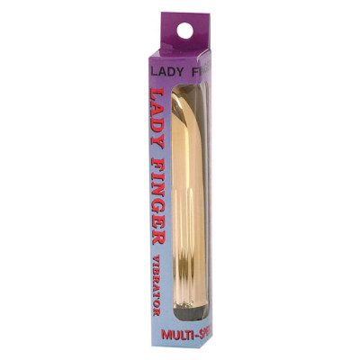 Lady Finger - Vibrator clasic, auriu, 12 cm foto