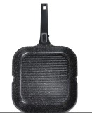 Tigaie grill cu maner detasabil, 28cm, aluminiu turnat, Bohmann, suprafata antiaderenta, inclusiv inductie