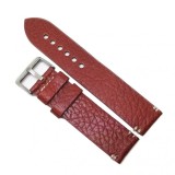 Cumpara ieftin Curea de Ceas Piele Naturală Roșu Caramiziu &ndash; Textură Bizonată &ndash; 22 mm &ndash;