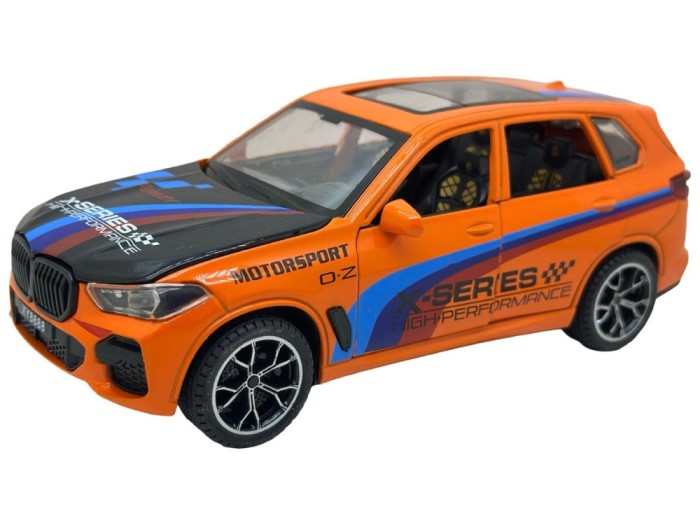 Macheta Bmw X5 1:24 portocaliu deschide usile, sunet si lumini