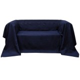 Cumpara ieftin Husă din velur micro-fibră pentru canapea, 140 x 210 cm, bleumarin, vidaXL