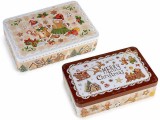 Set 2 cutii Craciun metal multicolor cm 23,5 x 15,5 x 6 H